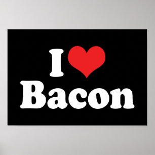 Ich liebe Herz Bacon - Baconliebhaber Poster