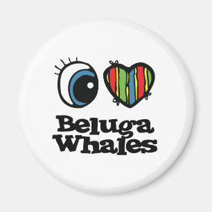 Ich liebe (Herz) Belugawale Magnet