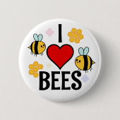 Ich Liebe, Herz, Bienen Button (Vorderseite)