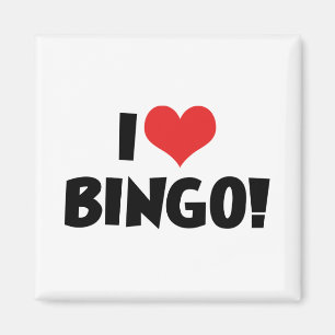 Ich liebe Herz Bingo! - Bingo Liebhaber Magnet