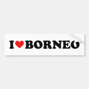 Ich liebe Herz Borneo Reise Souvenir Autoaufkleber