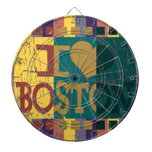 Ich liebe (Herz) Boston - Vintage Boston 2 Dartscheibe
