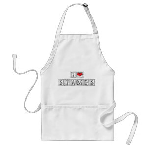 Ich liebe Herz-Briefmarken - Briefmarkensammler Ph Schürze