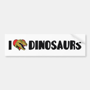 Ich liebe Herz-Dinosaurier - Dinosaurier Fossilien Autoaufkleber