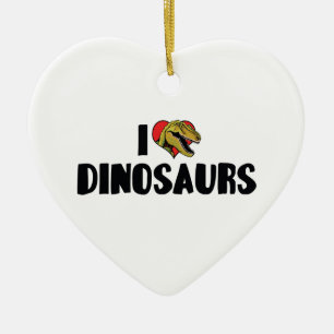 Ich liebe Herz-Dinosaurier - Dinosaurier Fossilien Keramikornament