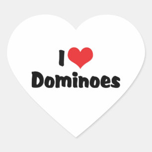 Ich liebe Herz-Domino Herz-Aufkleber