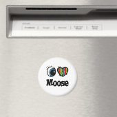 Ich liebe (Herz) Elche Magnet (In Situ (Geschirrspüler))