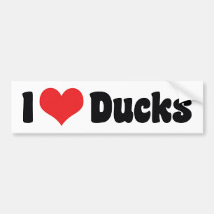 Ich liebe Herz-Enten Autoaufkleber