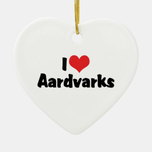 Ich liebe Herz-Erdferkel Keramik Ornament