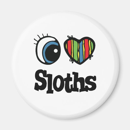 Ich liebe (Herz) Faultiere Magnet (Vorne)