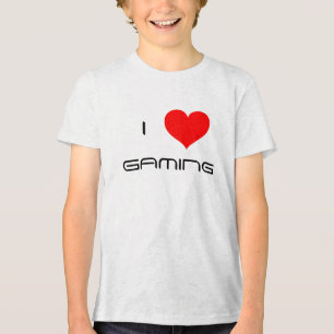 Ich liebe (Herz) Gaming Kinder Gamer Tri-Blend Shirt