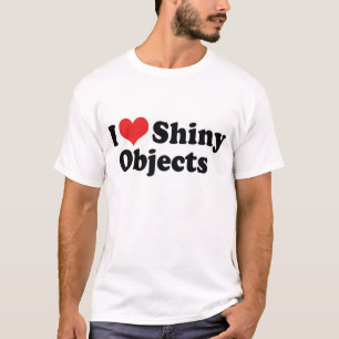 Ich liebe Herz Glänzende Objekte - Gold Silber Sch T-Shirt