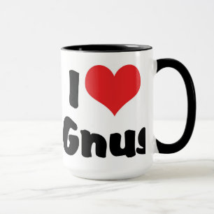 Ich liebe Herz Gnus Tasse