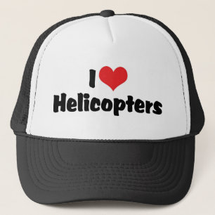 Ich liebe Herz Hubschrauber Truckerkappe