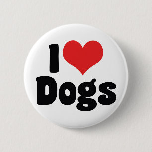Ich liebe Herz-Hunde - Hund Canine Liebhaber Button