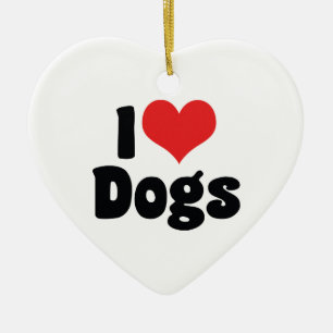 Ich liebe Herz-Hunde - Hund Canine Liebhaber Keramikornament