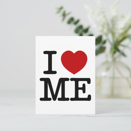 Ich Liebe Herz Ich selbst Wertschätzung Selbstvert Postkarte (Stehend Vorderseite)