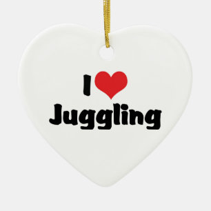 Ich liebe Herz Jonglieren Keramik Ornament