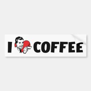Ich liebe Herz Kaffee - Java Kaffeeliebhaber Autoaufkleber