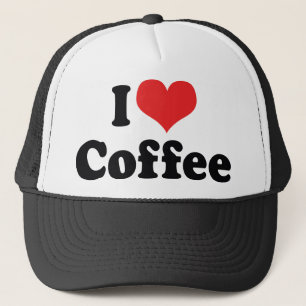 Ich liebe Herz Kaffee - Java Kaffeeliebhaber Truckerkappe