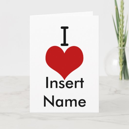 Ich Liebe (Herz) Karte (Vorderseite)
