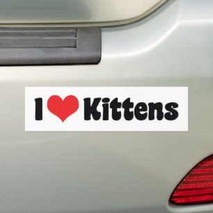 Ich liebe Herz Kätzchen - Katzenliebhaber Autoaufkleber