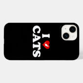 Ich liebe (Herz) Katzen Case-Mate iPhone Hülle (Rückseite (Horizontal))