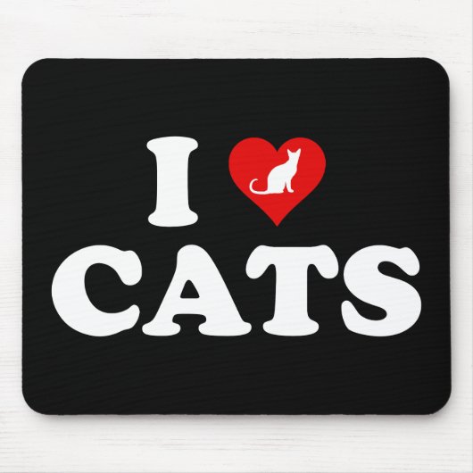 Ich liebe (Herz) Katzen Mousepad (Vorne)