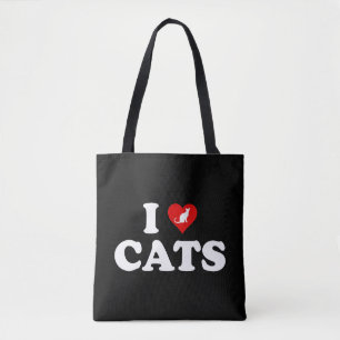 Ich liebe (Herz) Katzen Tasche