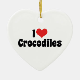Ich liebe Herz Krokodile - Krokodilliebhaber Keramikornament