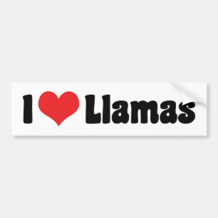 Ich liebe Herz-Lamas Autoaufkleber