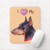 Ich Liebe Herz Mein Doberman Niedlich Mousepad (Mit Mouse)