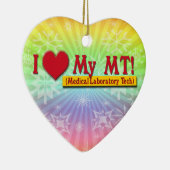 ICH LIEBE (HERZ) MEIN MILCH! MEDIZINISCHER LABRADO KERAMIK ORNAMENT (Rechts)