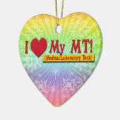 ICH LIEBE (HERZ) MEIN MILCH! MEDIZINISCHER LABRADO KERAMIK ORNAMENT (Links)