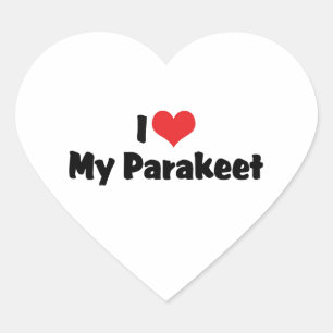 Ich Liebe Herz mein Parakeet - Papagei Lover Herz-Aufkleber