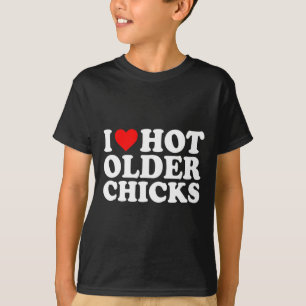 Ich liebe Herz meine älteren Hühner Mädchen Frauen T-Shirt