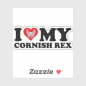 Ich liebe (Herz) meine Cornish Rex Aufkleber (Blatt)
