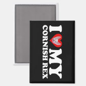 Ich liebe (Herz) meine Cornish Rex Magnet (Vorderseite/Rückseite)