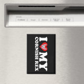 Ich liebe (Herz) meine Cornish Rex Magnet (In Situ (Geschirrspüler))