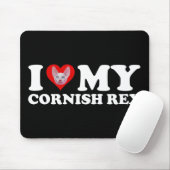 Ich liebe (Herz) meine Cornish Rex Mousepad (Mit Mouse)