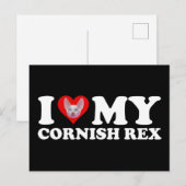 Ich liebe (Herz) meine Cornish Rex Postkarte (Vorne/Hinten)