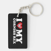 Ich liebe (Herz) meine Cornish Rex Schlüsselanhänger (Rückseite)