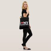 Ich liebe (Herz) meine Cornish Rex Tasche (Am Model)
