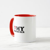 Ich liebe (Herz) meine Cornish Rex Tasse (Vorderseite Links)