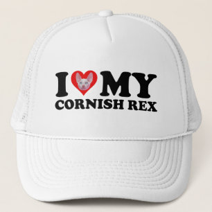 Ich liebe (Herz) meine Cornish Rex Truckerkappe