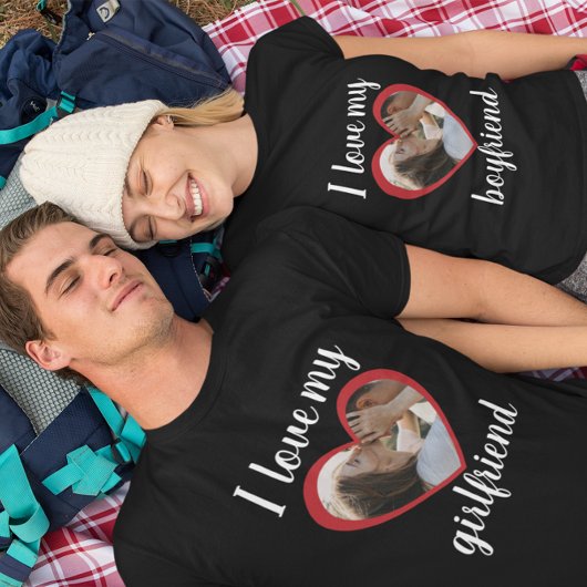 Ich Liebe Herz meine Freundin benutzerdefinierte F T-Shirt