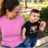 Ich Liebe Herz meine Mama-benutzerdefinierten Foto Baby T-shirt