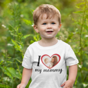 Ich Liebe Herz meine Mami benutzerdefinierte Foto  Baby T-shirt