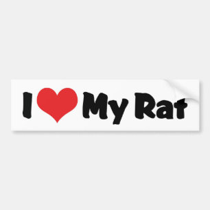 Ich liebe Herz meine Ratte Autoaufkleber
