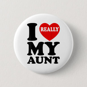 Ich Liebe (Herz) meine Tante für Nephew und Niece Button